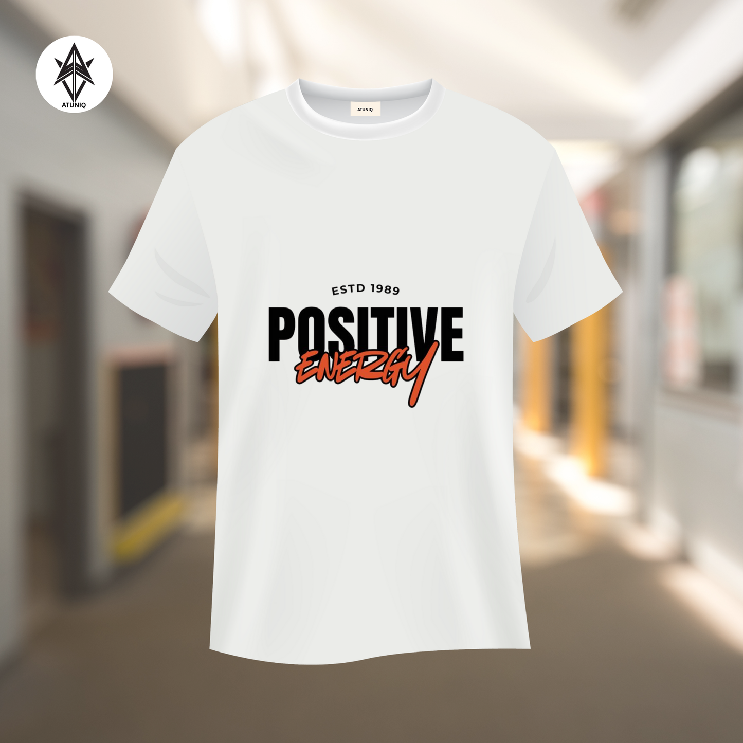 ATUNIQ Men's Classic White Cotton T-Shirt | Crisp DTF Graphic Tee | Half Sleeves Essential