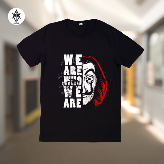 ATUNIQ Men's Black Cotton T-Shirt | Premium DTF Graphic Tee | Half Sleeves Casual Wear