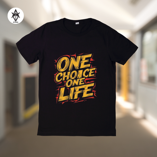 ATUNIQ Men's Black Cotton T-Shirt | Premium DTF Graphic Tee | Half Sleeves Casual Wear