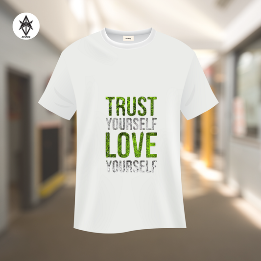 ATUNIQ Men's Classic White Cotton T-Shirt | Crisp DTF Graphic Tee | Half Sleeves Essential