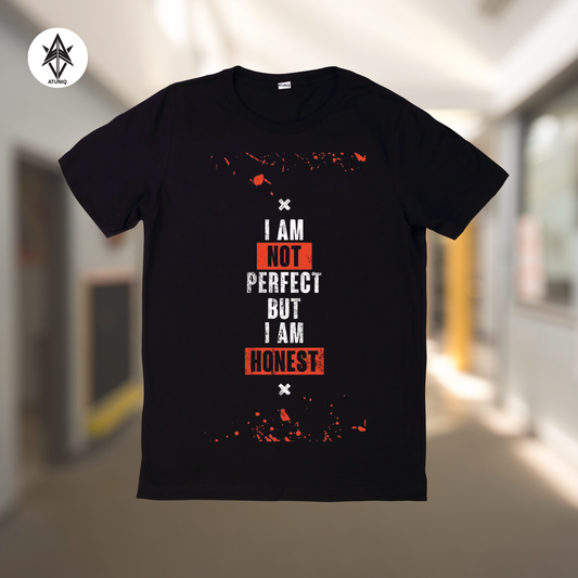 ATUNIQ Men's Black Cotton T-Shirt | Premium DTF Graphic Tee | Half Sleeves Casual Wear