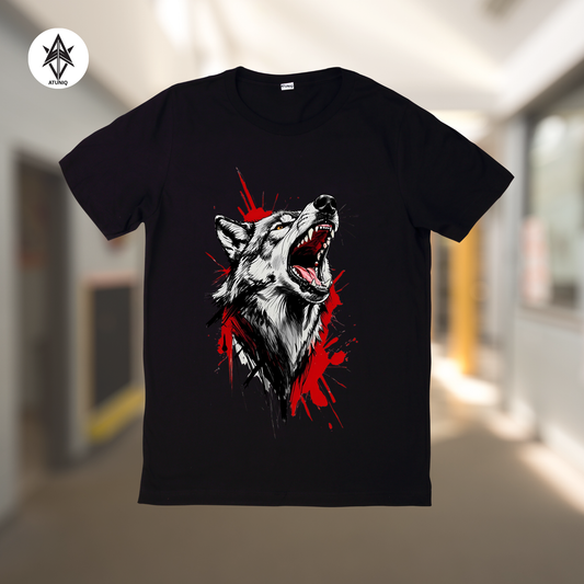 ATUNIQ Men's Black Cotton T-Shirt | Premium DTF Graphic Tee | Half Sleeves Casual Wear
