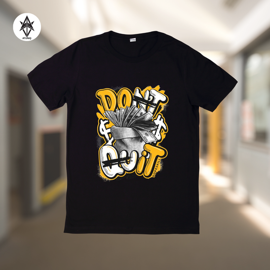 ATUNIQ Men's Black Cotton T-Shirt | Premium DTF Graphic Tee | Half Sleeves Casual Wear